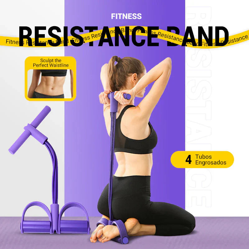 ✨ Multifunction 4-Tube Tension Rope | Portable Full-Body Workout Resistance Band for Fast Fat Burn 🏋️‍♀️