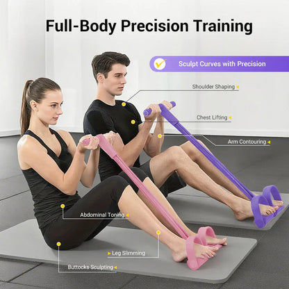 ✨ Multifunction 4-Tube Tension Rope | Portable Full-Body Workout Resistance Band for Fast Fat Burn 🏋️‍♀️