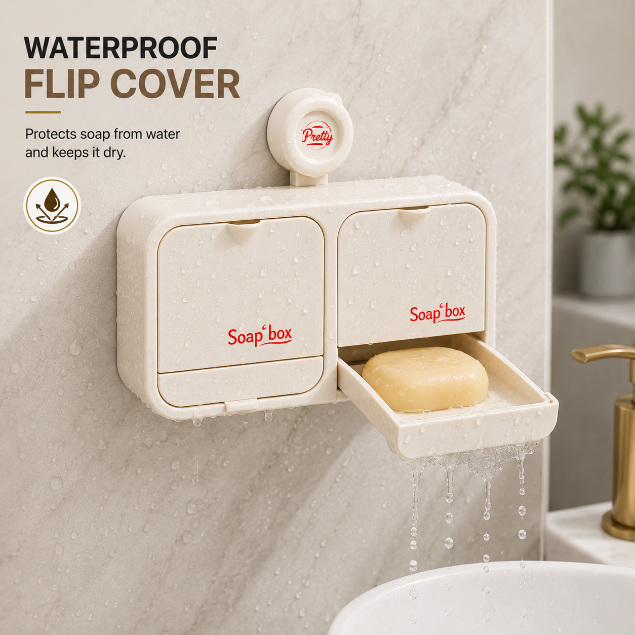 Wall Mounted No-Drill Self-Draining Soap Holder