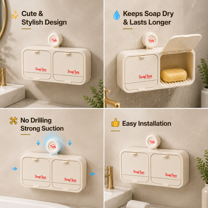 Wall Mounted No-Drill Self-Draining Soap Holder