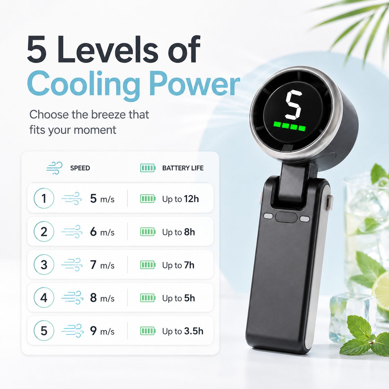 ❄️Pocket Turbo Fan – 🌬️Stay Cool Anywhere