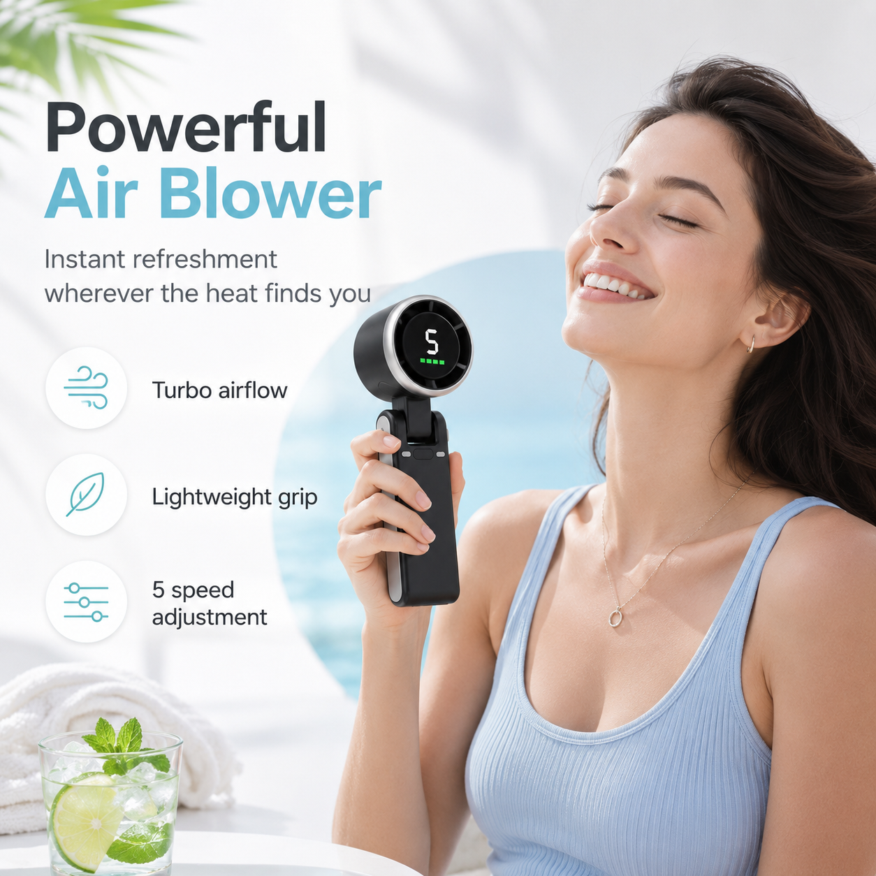 ❄️Pocket Turbo Fan – 🌬️Stay Cool Anywhere