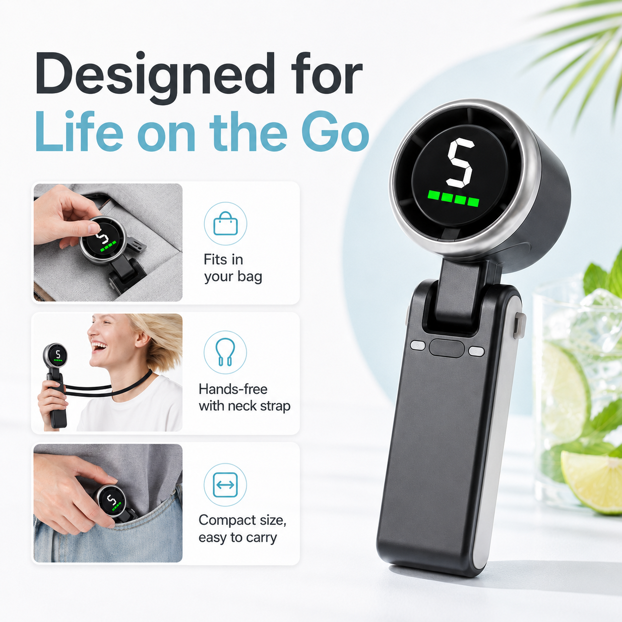 ❄️Pocket Turbo Fan – 🌬️Stay Cool Anywhere