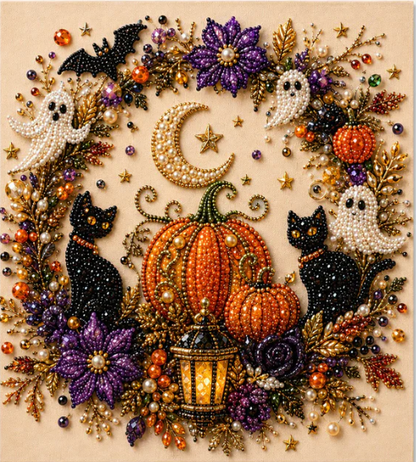 👻✨ Halloween Pearl Art DIY Kit – Turn Tiny Pearls into Spooky-Cute Magic