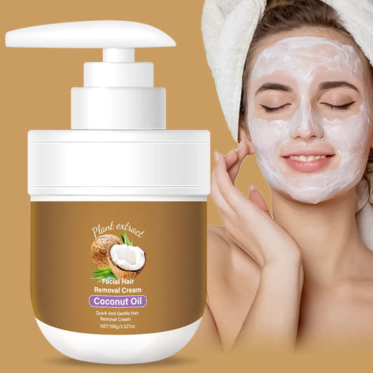 🥥 Last Day Special Price $18.99 ! 🔥Buy 2 Get 1 Free🎁Coconut Facial Hair Removal Cream